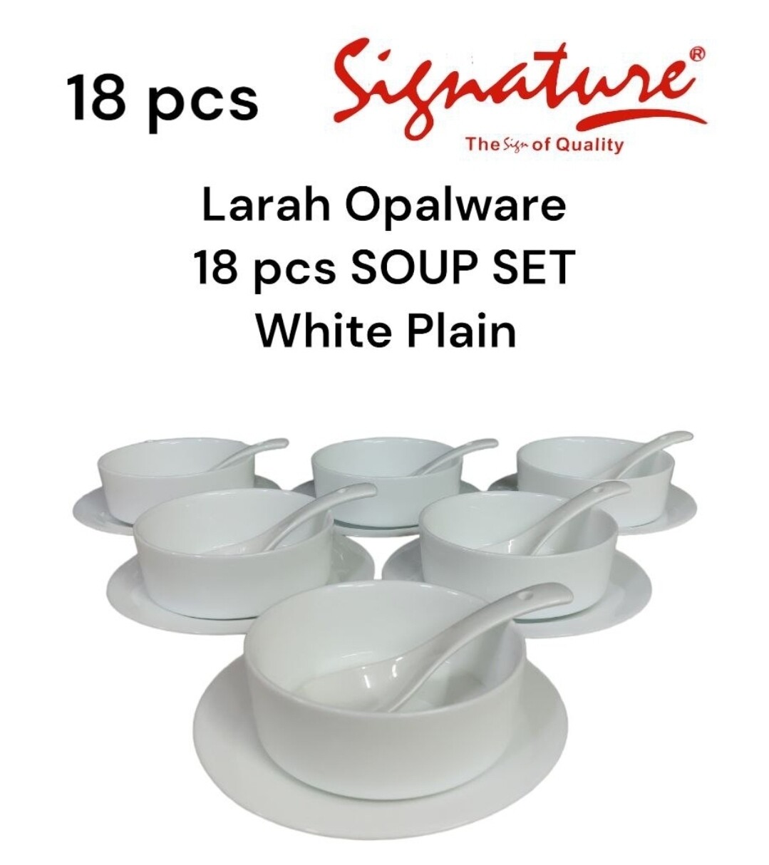 Signature 18pcs soup set plain white