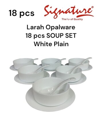 Signature 18pcs soup set plain white