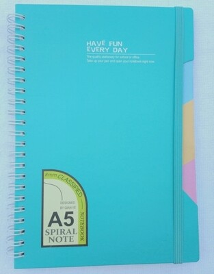 A5 599 spiral note book designed by Qian Ye. BLUE