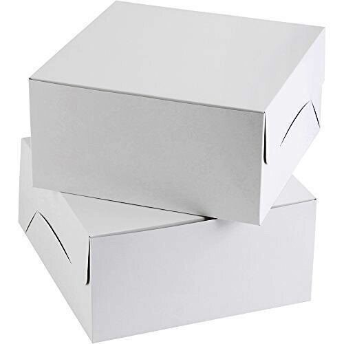 Cake Boxes 12x12x4 White Packaging for 1.5kg Cakes, Cupcakes Boxes, Folding Boxes ideal for 1/2kg cake, used for packaging gifts Cake Box Plain 12*12*4