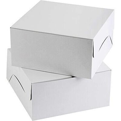 Cake Boxes 14x14x4 White Packaging for 2kg Cakes, Cupcakes Boxes, Folding Boxes ideal for 1/2kg cake, used for packaging gifts Cake Box Plain 14*14*4