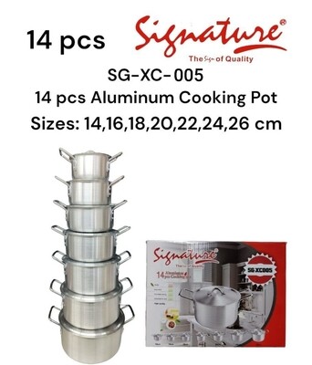 Signature 14pcs aluminium cookware set