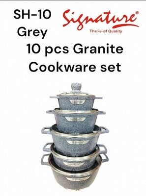 Signature 10pcs granite cookware set GREY