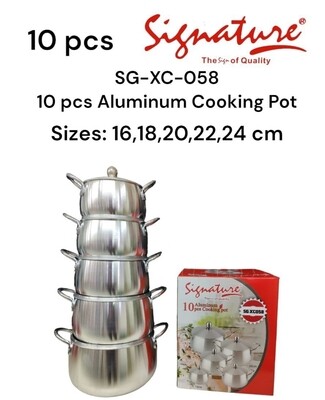 Signature 10pcs aluminium cookware set SG-CX-058