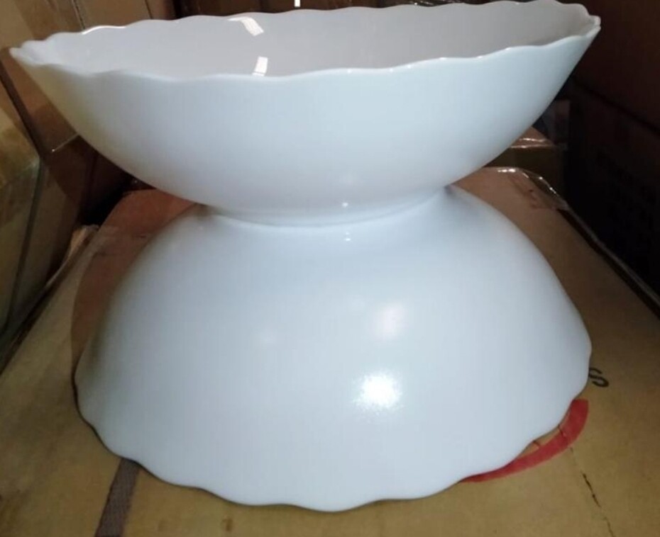 Sunda 3pcs 10inch ceramic serving bowls sparkling white #19538