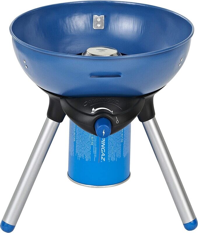 Campingaz Party Grill 200 Gas Stove - Blue/Black, Portable Camping Grill with Pan Support and Grill Rack
