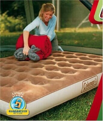 Coleman Queen Quickbed with Wrap 'N' Roll - Comfortable Inflatable Mattress for Camping and Guests
