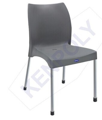 Kenpoly 2027 Plastic Chair with Metal Legs in Grey