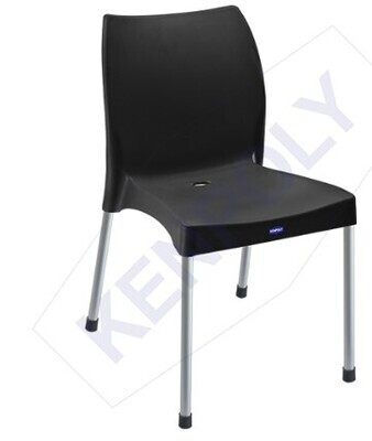 Kenpoly 2027 Plastic Chair w/ with Metal Legs in Black