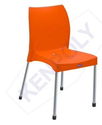 Kenpoly Chair 2027 Plastic Chair w/ with metal legs RED
