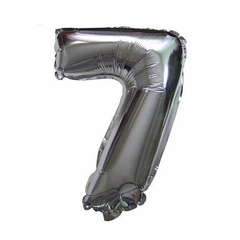 BK Foil balloon 30" (76cm) no. 7 SILVER