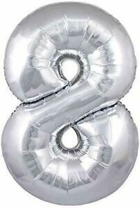 BK Foil balloon 30" (76cm) no. 8 silver