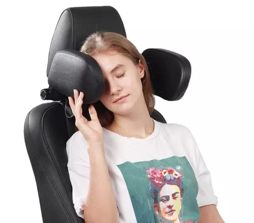 Ergonomic Car Headrest Pillow, 360° Adjustable Headrest, U- Shaped Mountable on Car Seat Pillow, Head, Neck Support, Travel Sleeping Headrest