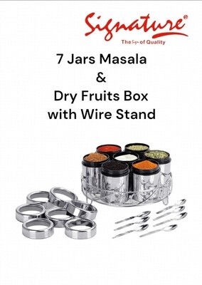 Signature 6 Jars Masala & Dry Fruits Box with Wire Stand