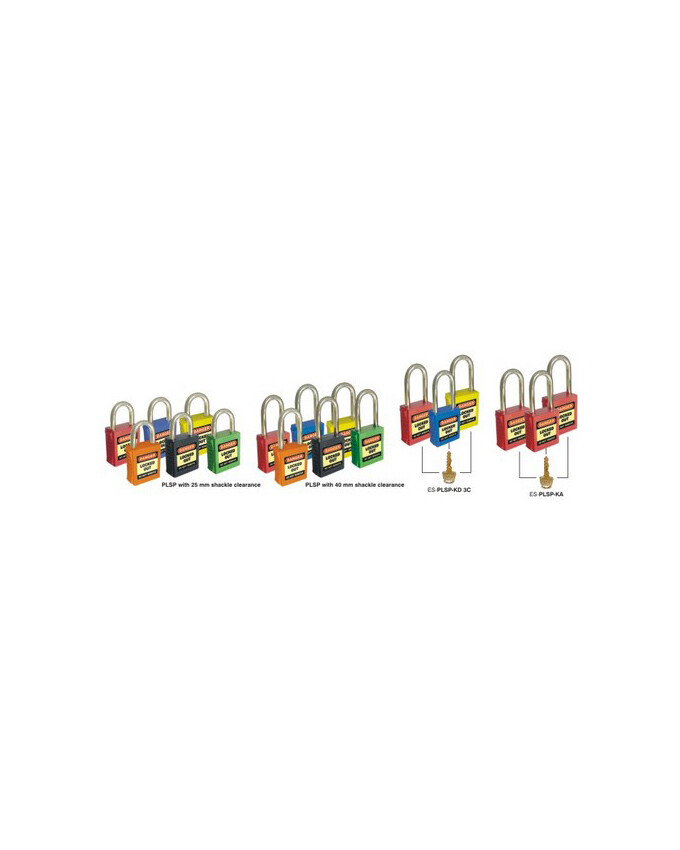 PREMIER LOCKOUT SAFETY PADLOCKS WITH STEEL SHACKLE  KEY DIFFERENT ESQUARE