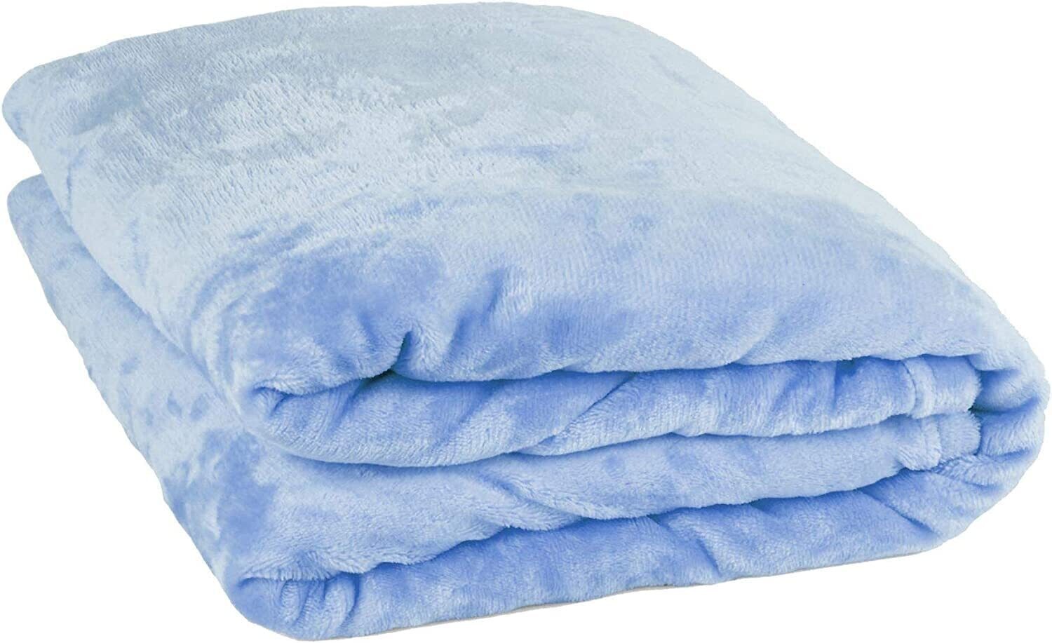 Mintra Home Blanket Super Soft, 100% Polyester Light blue 180X220CM Lightweight Warm Fleece Blanket Throw Bed Cover Couch Cover