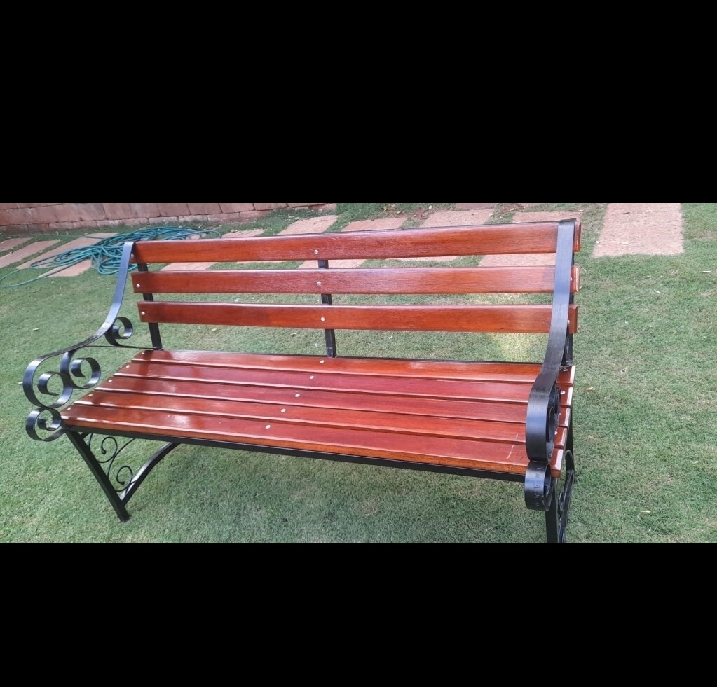 Outdoor steel hard wood chair 5ft made in Kenya