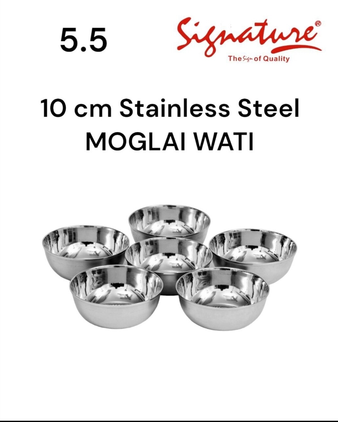 Signature 10cm stainless steel bowl. moglai wati