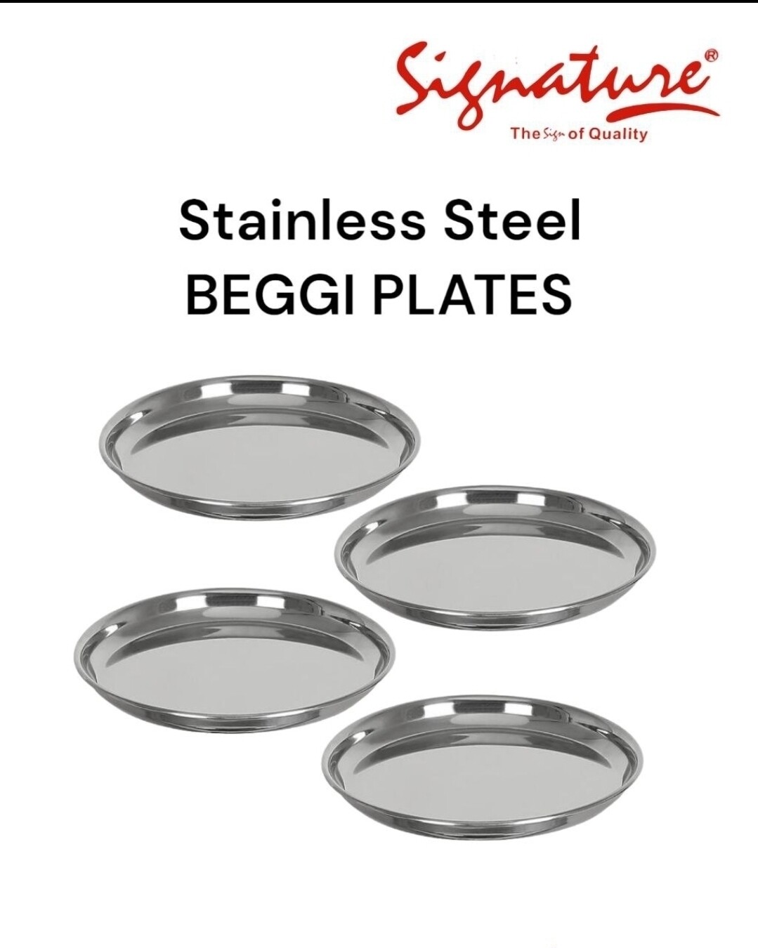 Signature 28cm stainless steel beggi plates