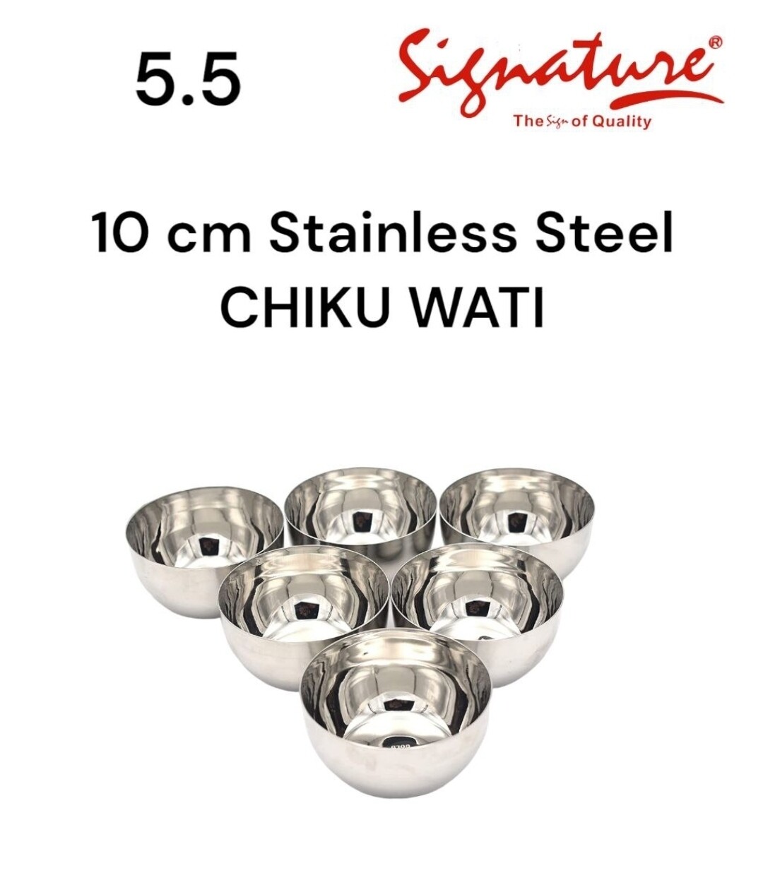 Signature 10cm stainless steel deep bowl. chiku wati