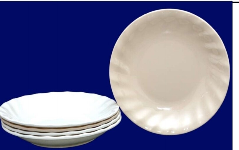 Melamine school plate 10" Round swirl plate PO-09 White