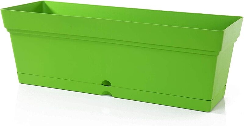 Mintra Home Garden Pot Planter Box(50x17cm) Rectangle with water reserve Ideal for Planting Flowers GREEN
