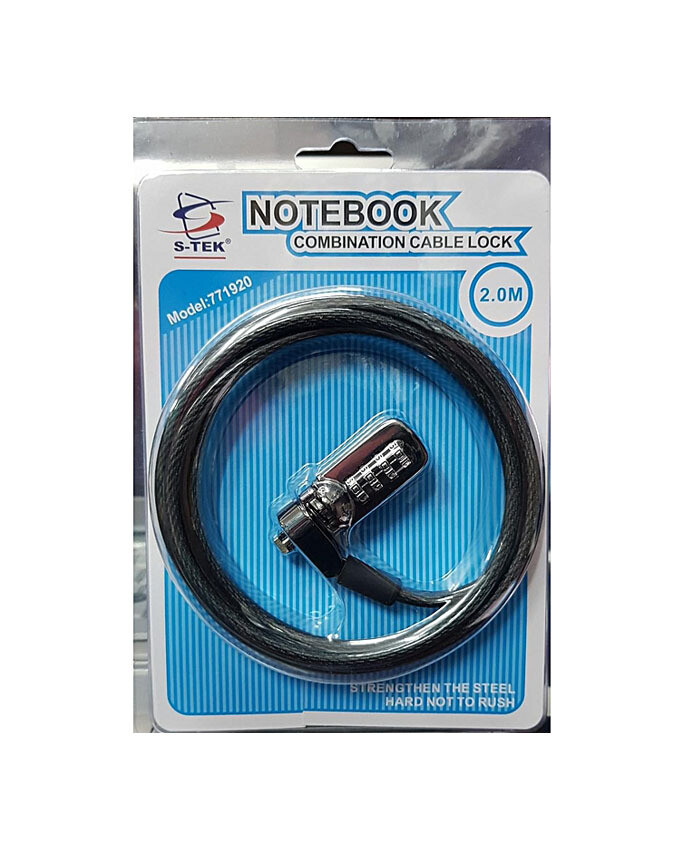 NOTEBOOK COMBINATION LOCK UNIVERSAL TYPE ALSO WORKS WITH MAC, 2.0M S-TEK  771920