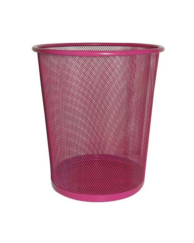 MESH STATIONERY -SMALL TRASH CAN, ROUND 237*184*263MM PINKISH RED MSL-9103