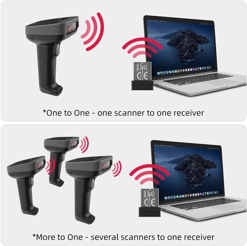 Deli E14953W 1D Barcode Scanner (Wireless)
