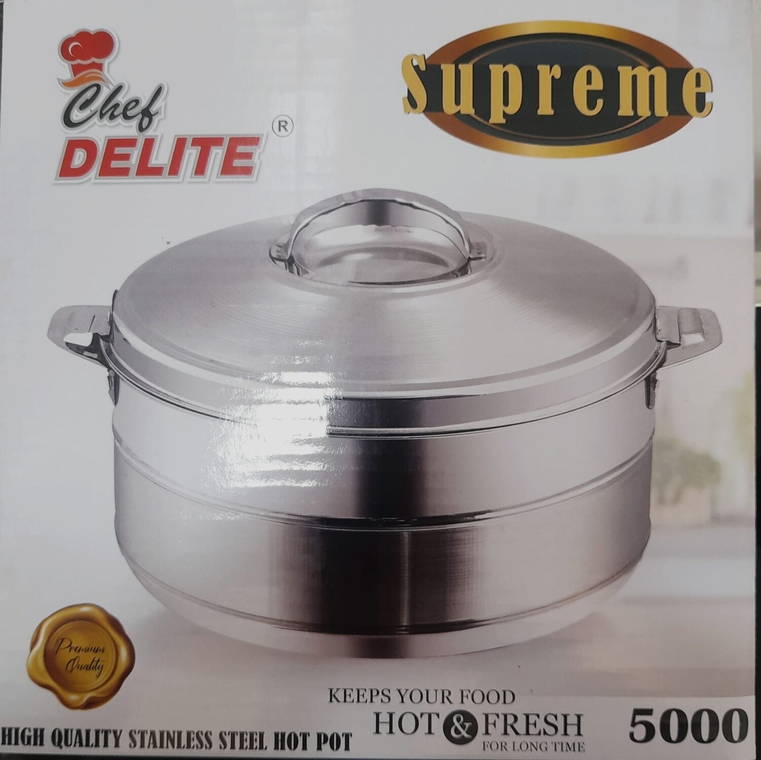 Chef delite stainless steel Hot Pot 5L Supreme