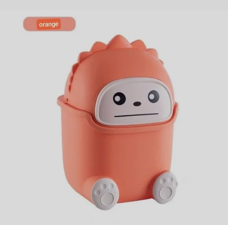 Multi-purpose mini Desktop waste basket dust Bin 23x14x15cm. Paper waste basket. Orange