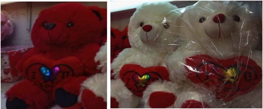 Valentines Teddy bear hugging Heart i love you