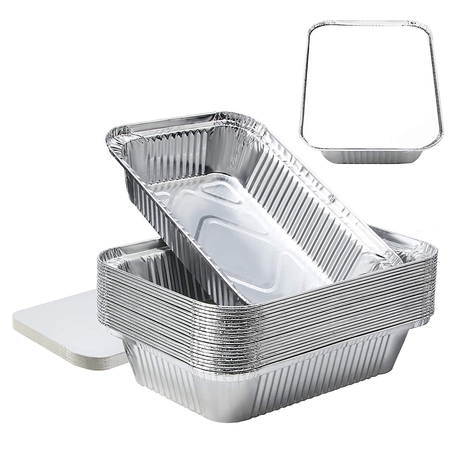 Statwrap aluminium food container with lid 1200ml (12pcs) rectangular