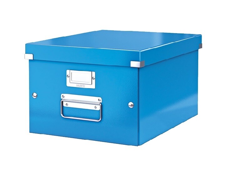 LEITZ 6044-36 CLICK & STORE MEDIUM A4 STORAGE BOX - WOW-BLUE - Dimensions (WxHxD mm) 281 x 200 x 370