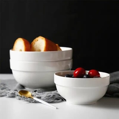 Ceramic soup bowls 6pcs WHITE