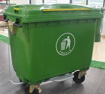 Large outdoor garbage  wheeled trash bin 1100L ,Industrial Waste Bins, for hotels, hospital, schools #ZTL-1100A-1P