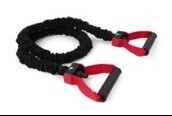 Single Resistance Tube with Cover, 6x10x1200mm, TPE Tube, Foam Handle, Polyester Cover, Red