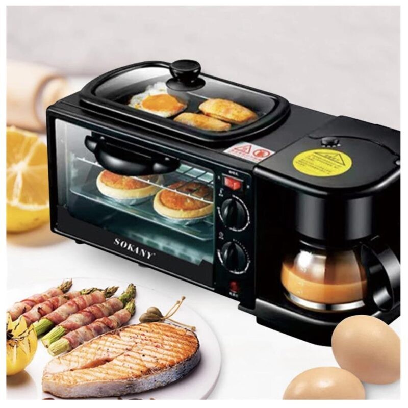 Sokany 3-in-1 Breakfast Maker | Toaster, Griddle &amp; Coffee | Anko Retail Kenya (SK-145)