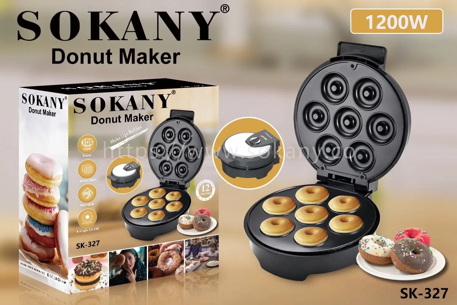 Sokany donut maker 7 slot 120OW SK-327