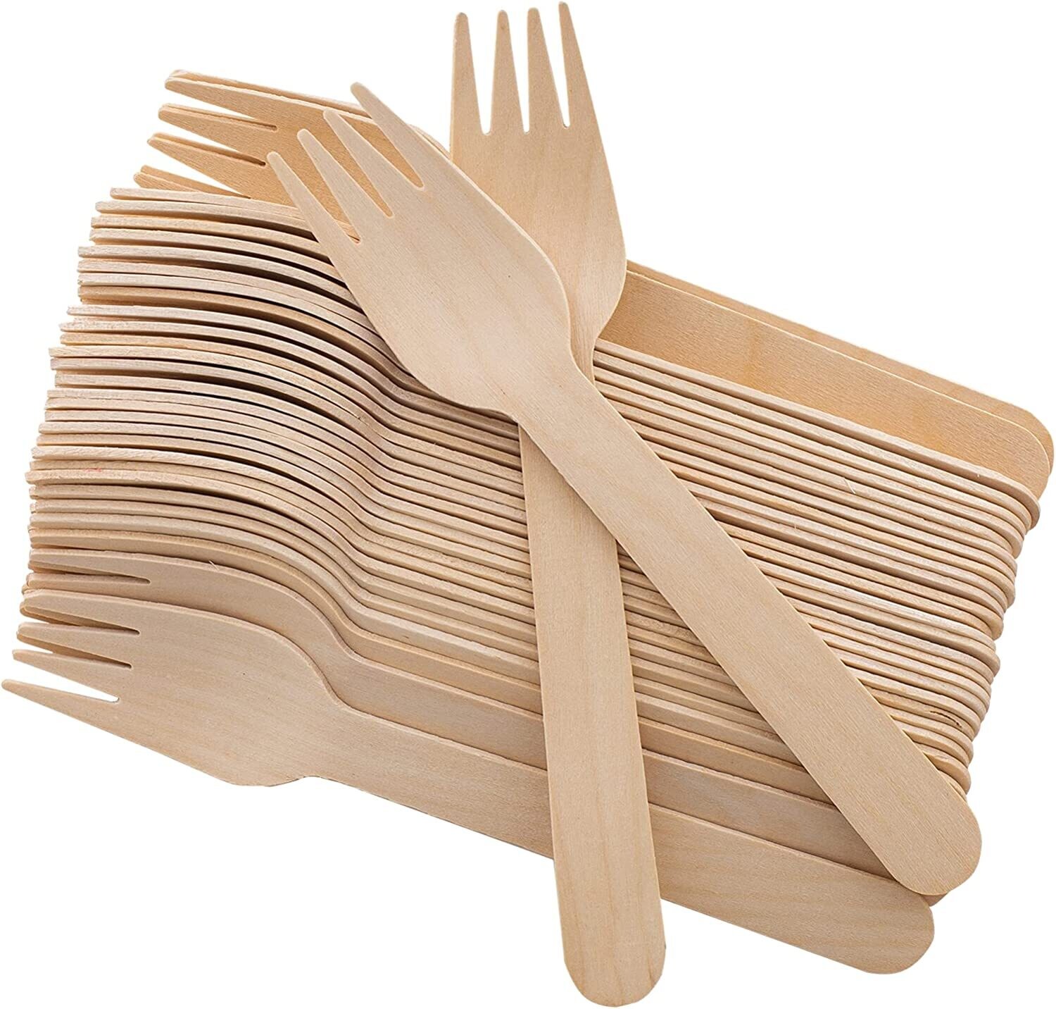 Disposable Wooden Fork 25pcs ,Great for Parties, Camping,Weddings&Dinner Events (Spoons)