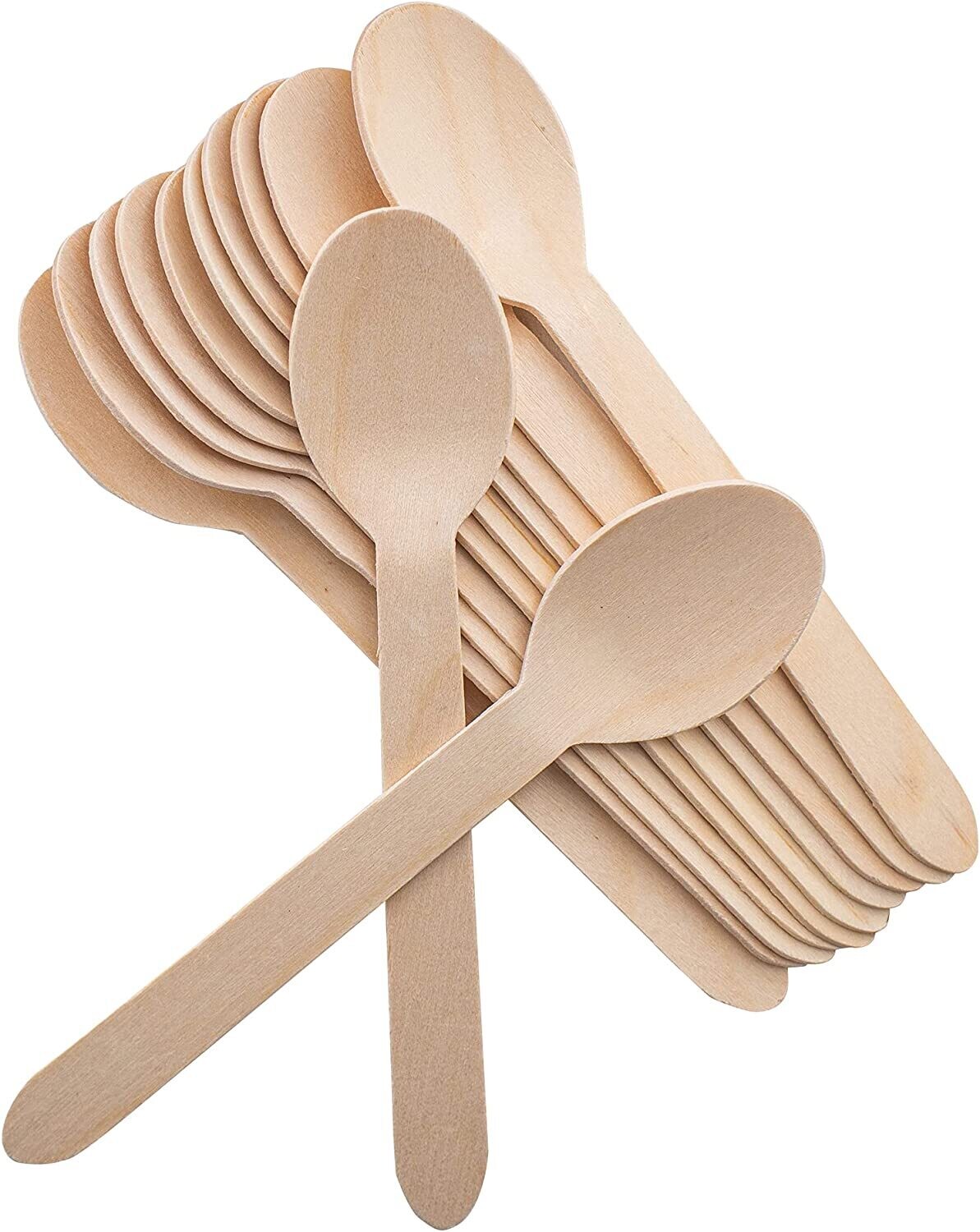 Disposable Wooden spoons 25pcs ,Great for Parties, Camping,Weddings&Dinner Events (Spoons)