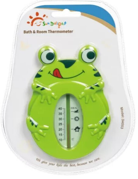 Sundelight Frog Shaped Green ABS Baby Bath And Room Thermometer