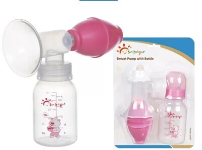 sundelight Manual Breast pump with feeding bottle, BPA FREE 34027