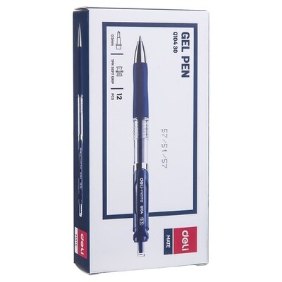 DELI Q10430 retractable gel pen 0.5MM BLue