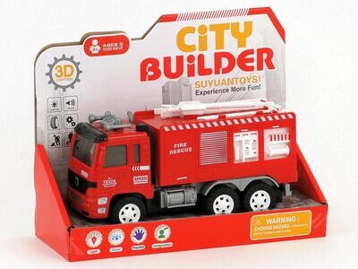 Toys City Builder Toy Truck Fire Rescue Track With Lights And Sounds Age 3+ 998-43F3