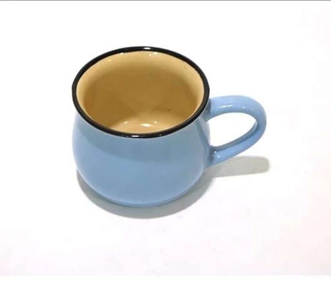 Colorful ceramic Pot cup 350ml decorative cup BLUE