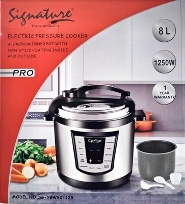 Signature 8.0Ltr Electric Pressure Cooker: Versatile and Efficient Cooking