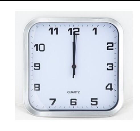 Square Wall Clock with Silver Frame 28x28cm - Model SQC18