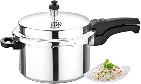 Vinod Aluminum 5L Pressure Cooker Pressure Pot for Fast Cooking of Meat, Soup, Rice, Legumes