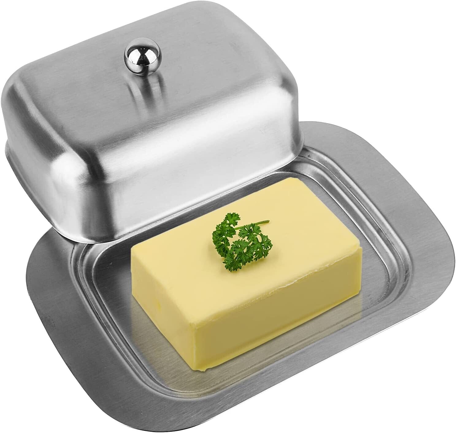 Butter Dish Stainless Steel with Lid, Solid Cheese Butter Container, Butter Cheese Storage Box, vinod